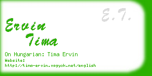 ervin tima business card